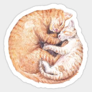 Cuddling Cats Yin Yang Sticker